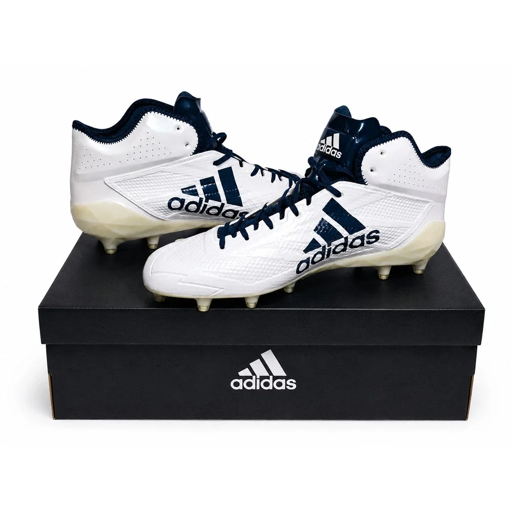 adidas Adizero 5-Star 6.0 Mid Football Cleats White Navy Men's Size 13 New